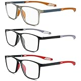 XOQ Lesebrille Herren 3 Pack Sportliches Design flexibel und...