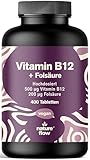 Vitamin B12 hochdosiert - 400 Tabletten mit 500µg Vit B12 + 200µg...