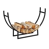 Relaxdays Kaminholzregal, halbrund, Innenbereich, pulverbeschichteter...