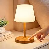 PreeOtti LED Tischlampe Kabellos, Nachttischlampe Touch, Tischlampe...