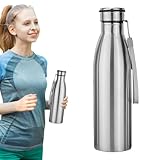 Upgrade Edelstahl-Wasserflasche, tragbar, einwandig, Metall-Wasserflaschen...