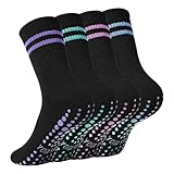 Newofview 4 Paar Rutschfeste Socken Damen,37-42 Stoppersocken Damen...