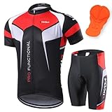 Lixada Herren Radtrikot Set Fahrrad Kurzarm Set Schnelltrocknend...