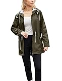 Easyoyo Damen Langarm Windbreaker Kapuzenjacke Verstellbarer Kordelzug...
