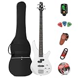 E-Bass Gitarre 4 Saiten Full Size P Bass Anfänger Kit für Starter mit...