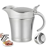 GOEDCH Edelstahl Thermo Sauciere 450ml: Doppelt Isolierte Saucenkanne mit...