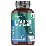 L Taurin - 1000mg pro Portion - 180 vegane Aminosäure Kapseln - Taurine...