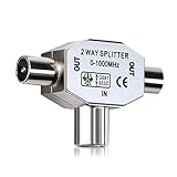 kwmobile Antennen Verteiler Splitter - 0-1000 MHz - 2X Koax Stecker für...