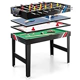 COSTWAY Multi Spieltisch, 4-in-1 Tischkicker mit Billard, Airhockey,...