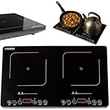 Arebos Doppel-Induktionskochplatte 3500W | 2 Kochzonen mit Touch-Display &...