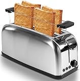 XXL Toaster Beleuchtete Tasten Toster Langer Toaster Breiter Toaster...