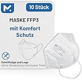 10 FFP3 Mund- und Nasenschutz Maske mit EC Zertifizierung, 5 lagige Maske...