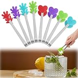 8 Stück Zuckerzange Klein, Gebäckzange mit Lustigen Silikon Händen und...