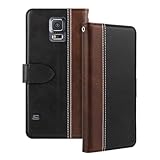 Shantime Leder Flip Hülle Kompatibel mit Samsung Galaxy S5 i9600 Case Mit...