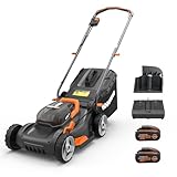 WORX WG743E Akku-Rasenmäher 40V, Profi Rasenmäher mit Mulchfunktion &...