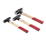 Amazon Basics - Schlosserhammer-Set, Stiel aus Hickoryholz, 3 Teile, 300 g,...