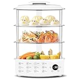 Elektrischer Dampfgarer 12L, 900W Instantdampf in 10 Sekunden, 12 Smart...