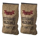 Premium Restaurantholzkohle Holzkohlewerk Lüneburg - 30 KG - Holzkohle,...