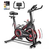 Heimtrainer Fahrrad mit App Tracking, Bis 150 KG LCD-Ergometer mit...
