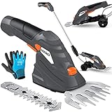 MASKO® Grasschere Strauchschere Set mit Akku 7,2V 2000mA/h + Ladegerät +...