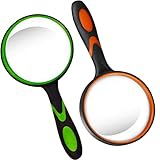 2PCS Lupe Groß 80mm, Handlupe 10X Echtglas-Lupe für Senioren Kinder,...