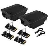 oupados Köderstation Ratten Set 2X Köderbox Garten Mausfalle Mäuse mit...