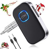 Glangeh Bluetooth Adapter Auto, Upgraded Bluetooth 5.0 Lärmminderung 3,5mm...