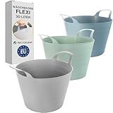 Wäschekorb Plastik Flexi 3er Set - 30 Liter Vielseitige Wäschewanne mit...