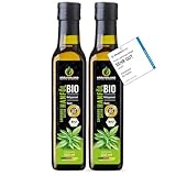 Kräuterland Bio Hanföl 2X250ml (500ml), kaltgepresstes Hanfsamenöl,...