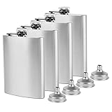 Tebery 4 Stück 8oz Flachmann Set aus Edelstahl mit kleinen Trichtern,...