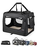 lionto Hundetransportbox faltbar für Reise & Auto, 60x42x44 cm, stabile...