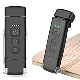 Leselampe Buch Klemme, Wiederaufladbare Buchlampe - Augenschonend mit 3...