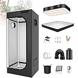 Grow-Zelt-Set mit 100 W/200 W dimmbaren LED-Wachstumslichtern,...