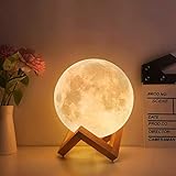 Mond Lampe 3d Druck, Mondlampe Kugel 15cm, Lunalamp mit Fernbedienung,...