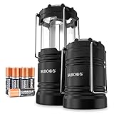 SUBOOS Campinglampe LED - 2 Stück – Batteriebetriebene Outdoor COB...