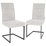 Raburg Freischwinger Stuhl 2er Set, Metallgestell Schwarz, bequemer...