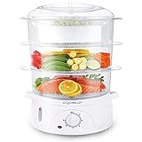 Aigostar Fitfoodie 30CFO - Dampfgarer mit Timer 9L, 3-Etagen Stapelkörbe...