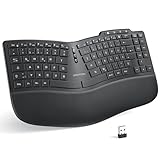 OMOTON Ergonomische Tastatur Kabellos, gepolsterte Handballenauflage,...