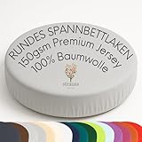 Strauss Home® Rundes Spannbetttuch Premium Jersey 100% Baumwolle für...