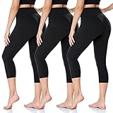 ACTINPUT Capri Leggings Damen 3/4 Caprihose High Waist Schwarz Sport...