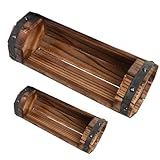MINAOLULUS Holz Pflanzkübel Halbfass 2 Stück Karbonisiert...