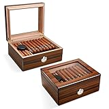 CIGARLOONG Zigarren Humidor aus Zedernholz mit Hygrometer und...