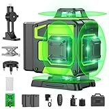 Kreuzlinienlaser Grün 16 Linien Nivellierlaser, 4 x 360 ° Laser...