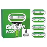 Gillette Body Rasierklingen für Rasierer Herren, 4 Ersatzklingen mit...