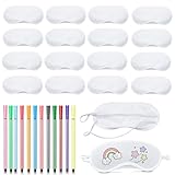 Schlafmaske Kinder, Übernachtungsparty Mädchen, 16 Stück Bemalbare...