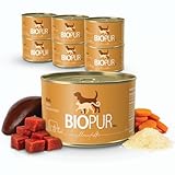 BIOPUR Bio Leberdiät Hundefutter – Premium Nassfutter für Hunde in 100%...