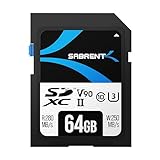 SABRENT SD Karte 64GB v90, sdxc Card uhs ii, SD Speicherkarte Class 10, u3,...
