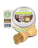 FIBERTEC Shoe Wax Eco Schuhwachs für Leder farblos 100ml & Auftragsbürste...