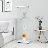 Teahutty Glasvitrine 3 Ablagen, Sammlervitrine mit Tür und Schloss, Floor...