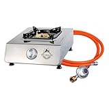 BSR-Grillen Gaskocher Edelstahl Campingkocher mit 5,5 kW Leistung,...